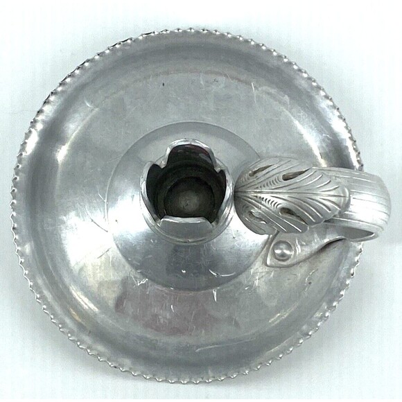 Hand Wrought Trade Continental Mark Silverlook 712 Hammered Aluminum Candlestick - Picture 3 of 5